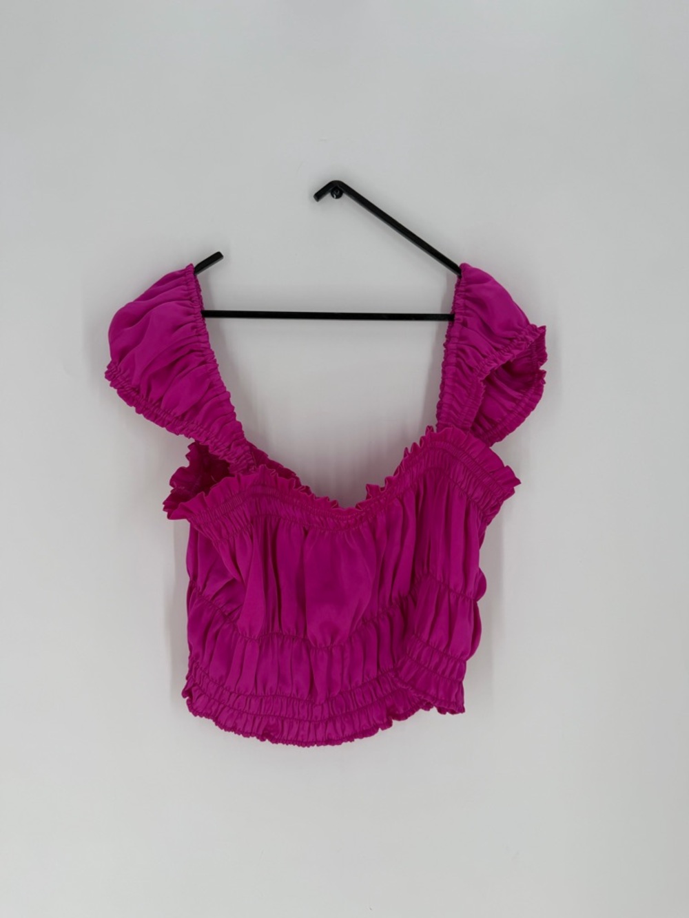 Free People Pink Silver Lane Smocked Square Neck Cropped Cami Top